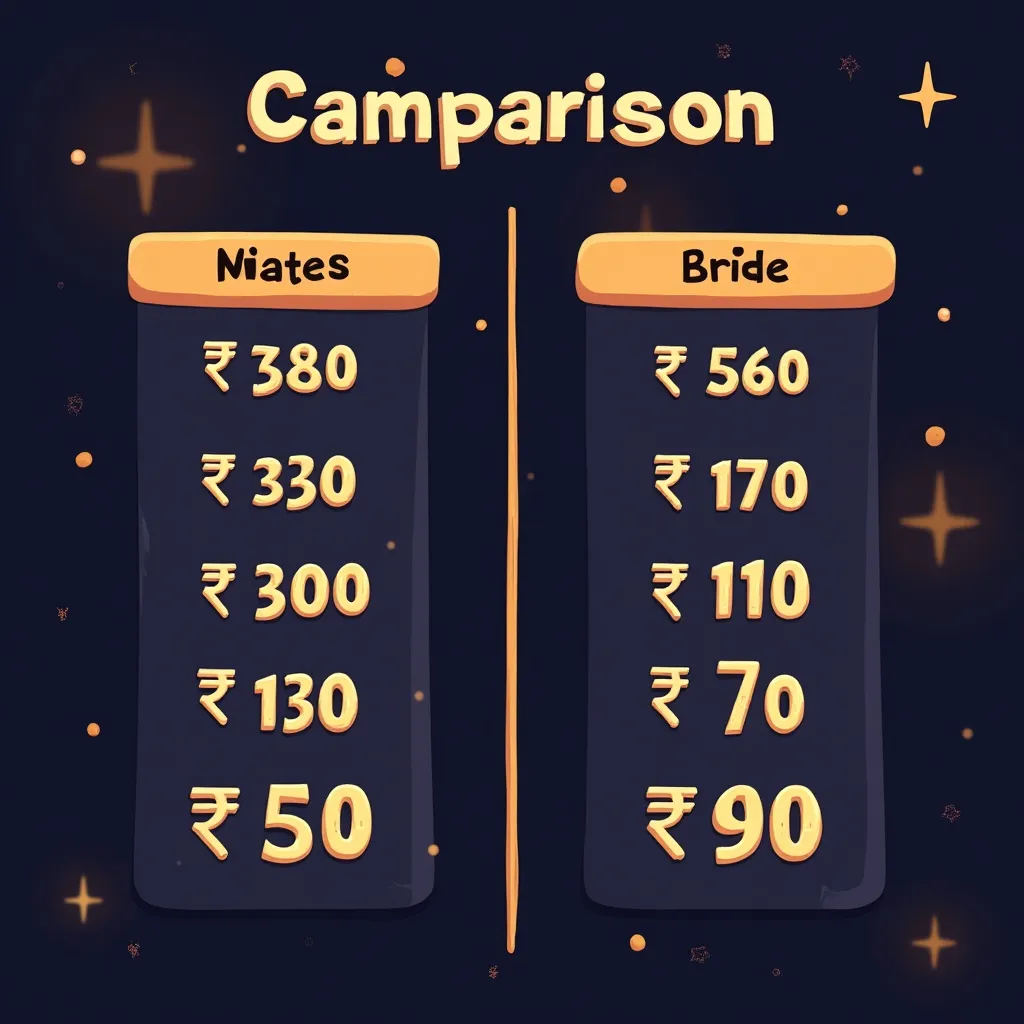 Cartoon speedometer and comparison chart