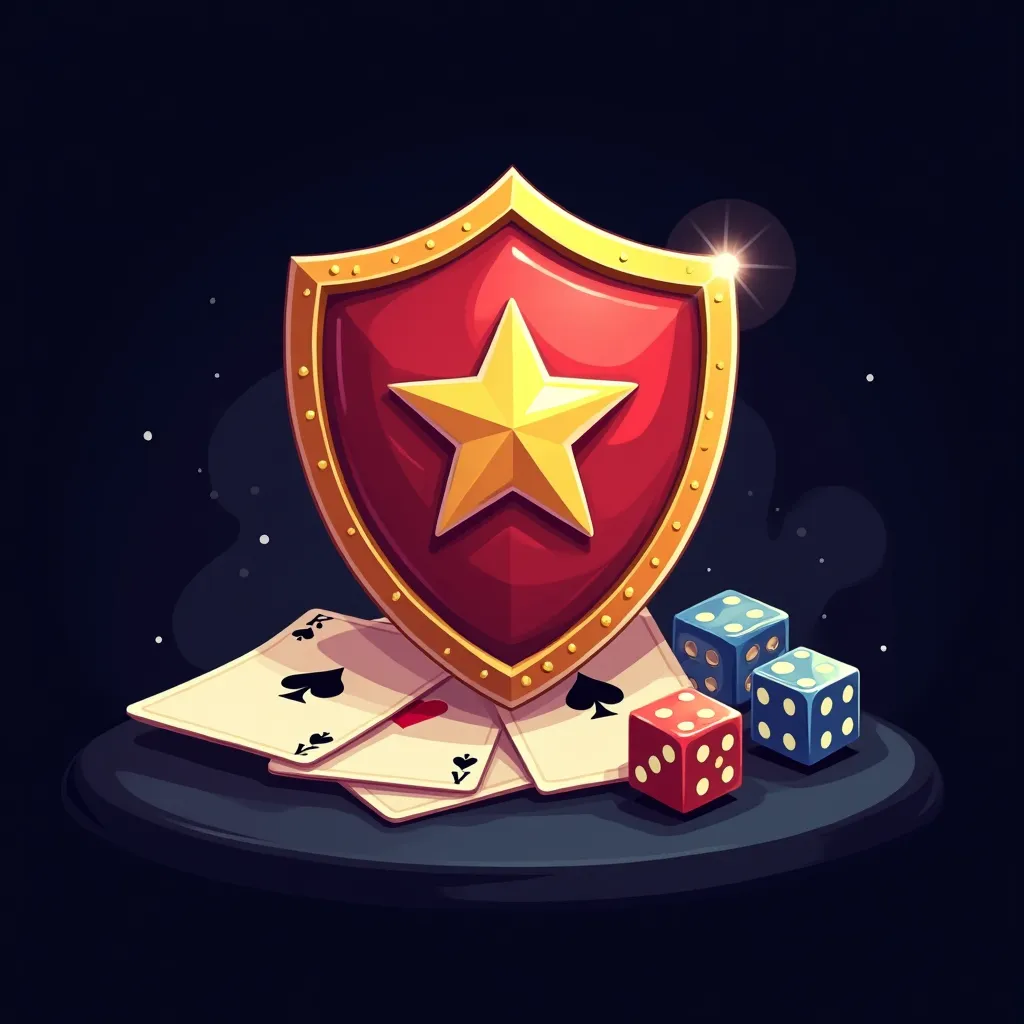 Cartoon responsible gambling shield icon