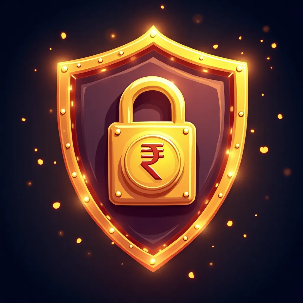 Cartoon security badge and shield
